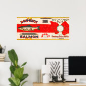 Bow Knot Brand Lachs Label Poster (Heimbüro)