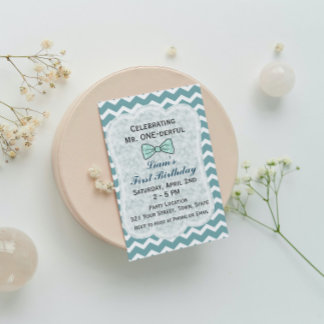 Bow Krawatte 1. Geburtstag Einladung