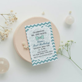 Bow Krawatte 1. Geburtstag Einladung