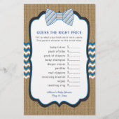 Bow Krawatte Baby Shower Games Preis + Wortspiel (Vorderseite)