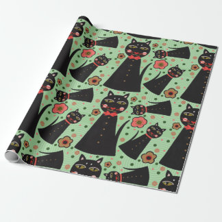 Bow Krawatte Black Cat Wrapping Paper Geschenkpapier