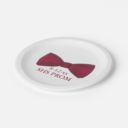 Bow Krawatte Bowtie Formal Prom Hochzeit Custom Te Pappteller (Schrägansicht)