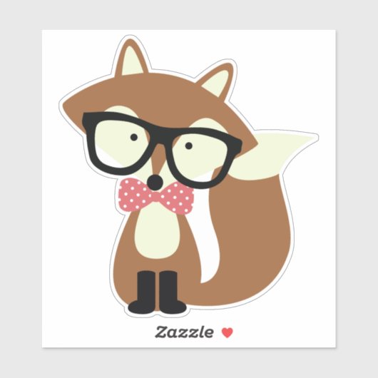 Bow Krawatte Brown Fox Aufkleber (Blatt)