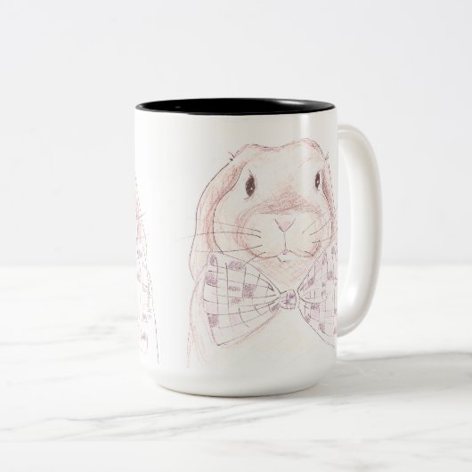 Bow Krawatte Bunny Tasse (VorderseiteRechts)