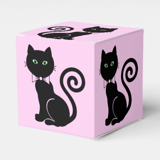 Bow Krawatte Cat Favor Box Geschenkschachtel (Vorderseite)