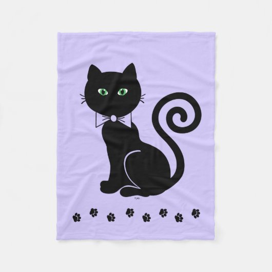 Bow Krawatte Cat Fleece Blanket (Vorderseite)