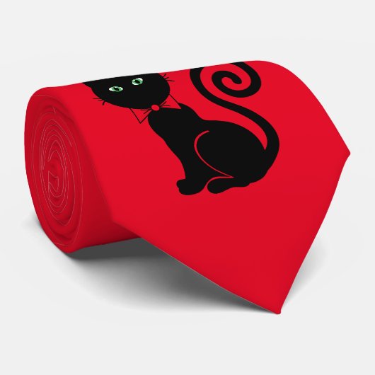 Bow Krawatte Cat Red (Gerollt)