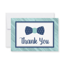 Bow Krawatte Danke Karte, Marine, Aqua