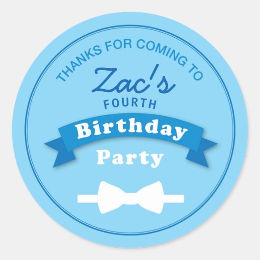 Bow Krawatte Geburtstagspartei Danke, Sticker (Vorderseite)