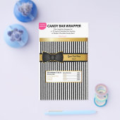 Bow Krawatte Gold Black Candy Wrapper Bar Chocolat Flyer (Einzeln)
