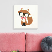 Bow Krawatte Hipster Brown Fox Leinwanddruck (Insitu (Wohnzimmer))