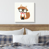 Bow Krawatte Hipster Brown Fox Leinwanddruck (Insitu (Schlafzimmer))