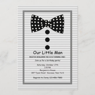 Bow Krawatte Identity Gray Einladung