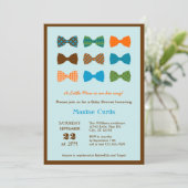 Bow Krawatte Kinderdusche Einladung (Stehend Vorderseite)