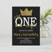 Bow Krawatte, Kleiner Mann, Mr. One-derful Birthda Einladung (Stehend Vorderseite)