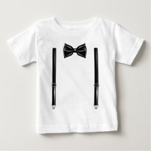 Bow-Krawatte mit Suspendern - Bowtie für Hochzeit Baby T-shirt