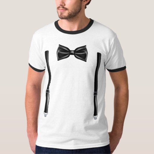 Bow-Krawatte mit Suspendern - Bowtie für Hochzeite T-Shirt (Vorderseite)