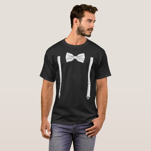 Bow-Krawatte mit Suspendern - Bowtie für Hochzeite T-Shirt (Vorne ganz)