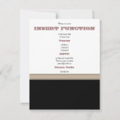 Bow Krawatte Schwarz-weiß Creme Einladung (Rückseite)