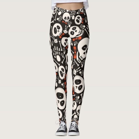 Bow Krawatte Skull Leggings (Vorderseite)