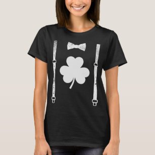 Bow Krawatte & Suspenders Cool Irish St Patricks D T-Shirt
