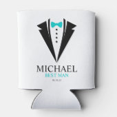 Bow Krawatte Tuxedo "Trauzeuge" Personalisiert Dosenkühler (Rückseite)