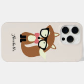 Bow Krawatte und Brille Hipster Brown Fox Personal Case-Mate iPhone Hülle (Rückseite (Horizontal))