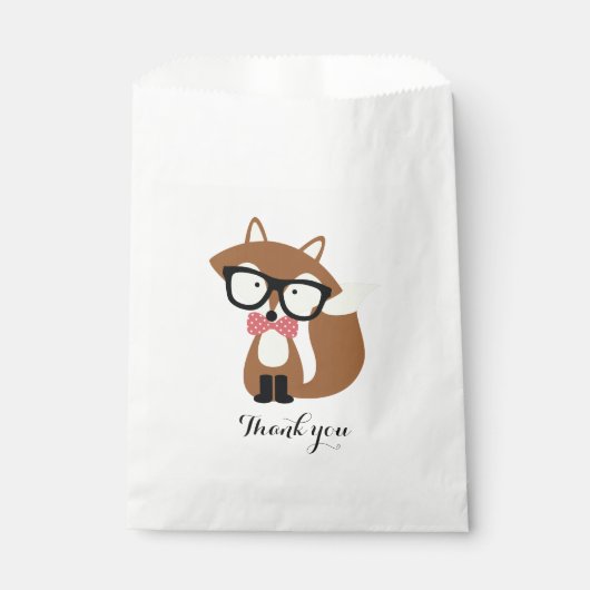 Bow Krawatte und Brille Hipster Brown Fox Personal Geschenktütchen (Vorderseite)