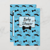 Bow Krawatte und Mustache Baby Dusche Einladung (Vorne/Hinten)