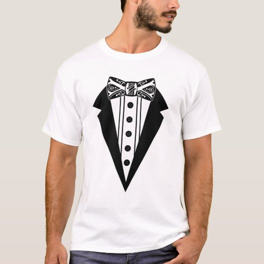 Bow-Krawatte und Tux T-Shirt (Vorderseite)