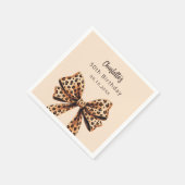 Bow Leopard-Druck braun beige Geburtstag Serviette (Ecke)