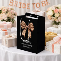 Bow Leopard drucken schwarzes Brautparty