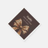 Bow Leopard Print Bistro braun Geburtstag Serviette (Ecke)