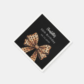Bow Leopard Print schwarz Geburtstag Serviette (Ecke)