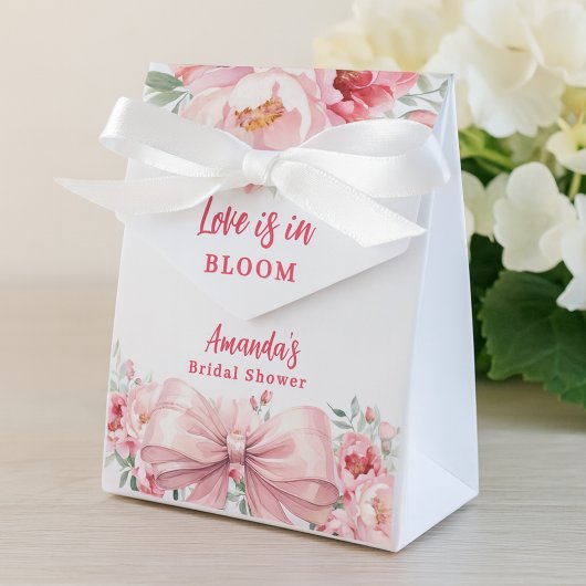 Bow-Liebe in Bloom-Rosa-Blume Brautparty Geschenkschachtel