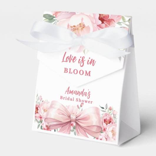 Bow-Liebe in Bloom-Rosa-Blume Brautparty Geschenkschachtel (Vorderseite)