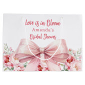 Bow Liebe ist in Bloom rosa Blumensträuße Brautpar Große Geschenktüte (Rückseite)