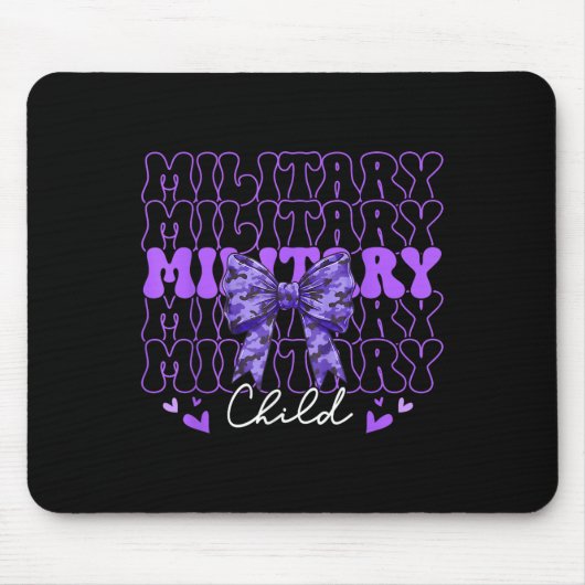 Bow Lila Camouflage Kids Bo Mousepad (Vorne)