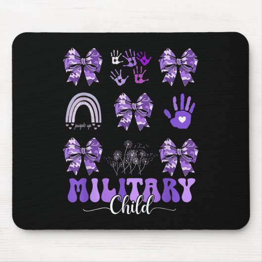 Bow Lila Camouflage Kids Bo Mousepad (Vorne)