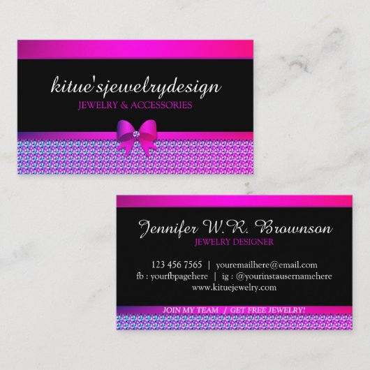 Bow Lila Diamond Jewelier Visitenkarte (Vorne/Hinten)
