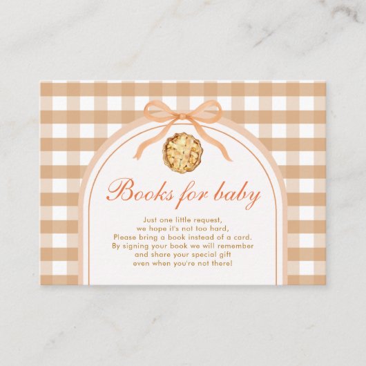 Bow Little Süsse Pie Books for Baby Gingham Fall Begleitkarte (Vorderseite)