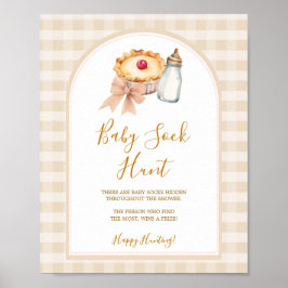 Bow Little Süsse Pie Pastel Gingham Baby Sock Hunt Poster