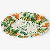 Bow Lucky Little Kleeblatt Babydusche Pappteller (Schrägansicht)