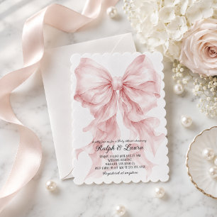 Bow Luxus Mädchen Baby Shower Einladung