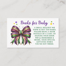 Bow Mardi Gras Books for Baby Request
