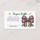 Bow Mardi Gras Diaper Raffle Request Begleitkarte (Vorderseite)