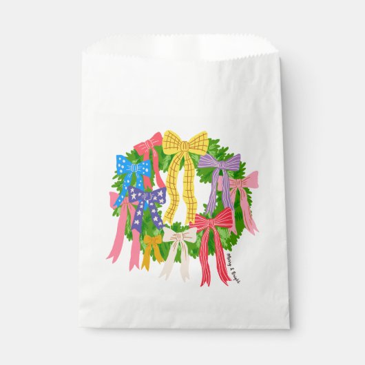 Bow Merry And Bright Christmas Geschenktütchen (Vorderseite)