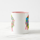 Bow Merry And Bright Christmas  Zweifarbige Tasse (Mittel)