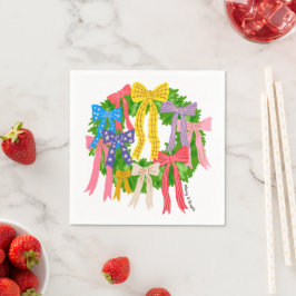 Bow Merry And Bright Weihnachten Serviette