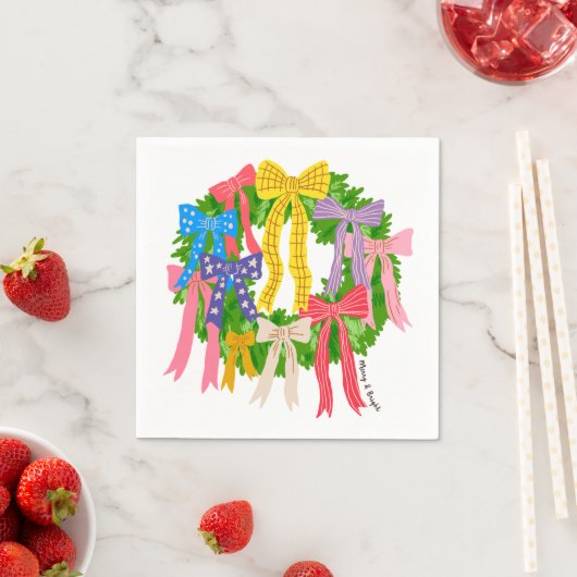 Bow Merry And Bright Weihnachten Serviette (Beispiel)